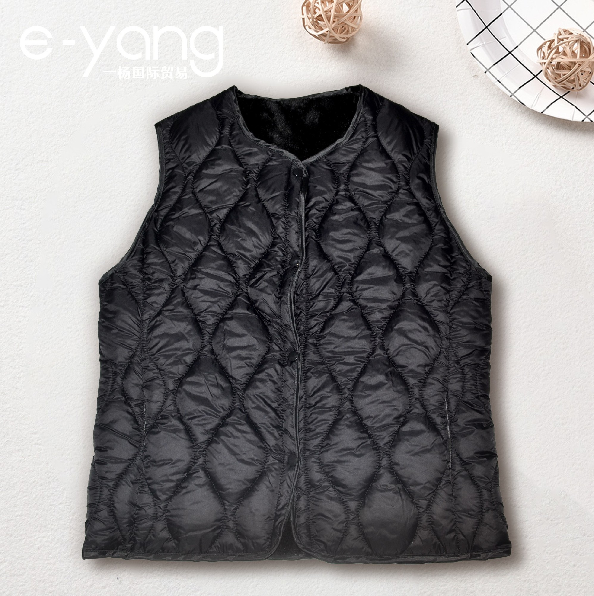 Black cotton vest